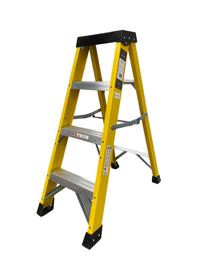 EN131 Professional GRP Swingback Stepladders - 4 tread GRPS04