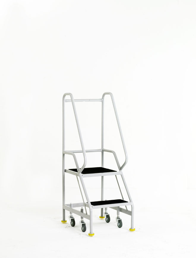 Narrow Aisle Spring Loaded Warehouse Steps - 2 Tread