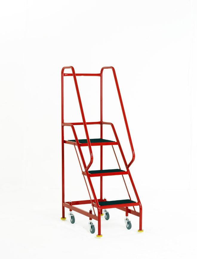 Narrow Aisle Spring Loaded Warehouse Steps - 3 Tread