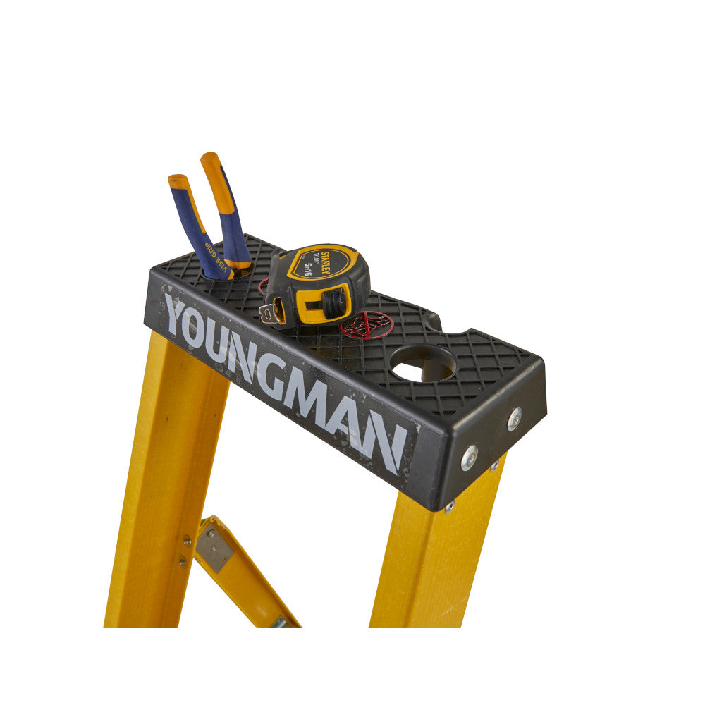 S400 Glass Fibre Platform Stepladders - 8 Tread