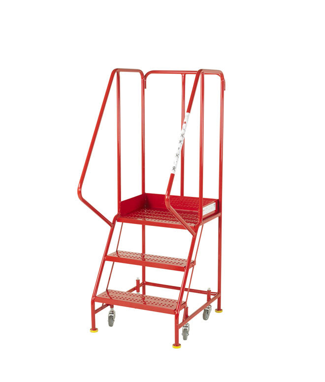 Premier BS Approved Warehouse Steps - 3 Tread - Punched Treads