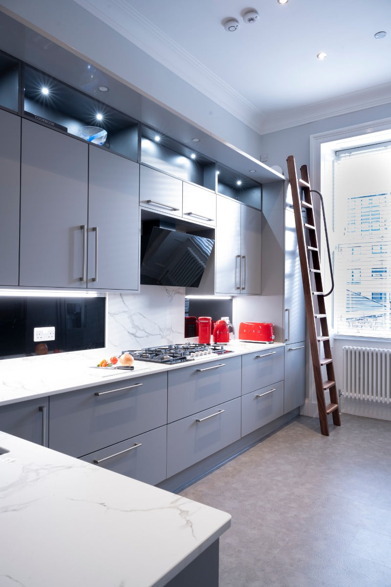 Walnut rolling ladder