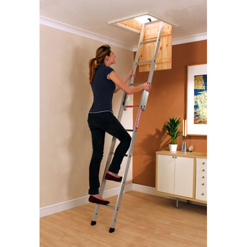 Werner Spacemaker Loft Ladder In use