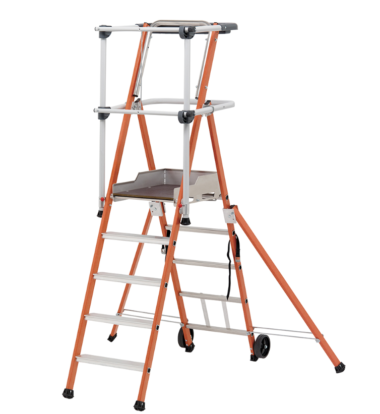 TB Davies Sherpa Fibreglass Platform Ladder - 4 Tread
