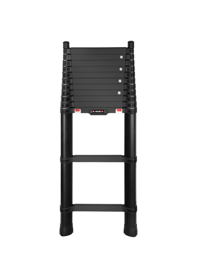 TELESTEPS RESCUE LINE TELESCOPIC LADDER - black - front-facing