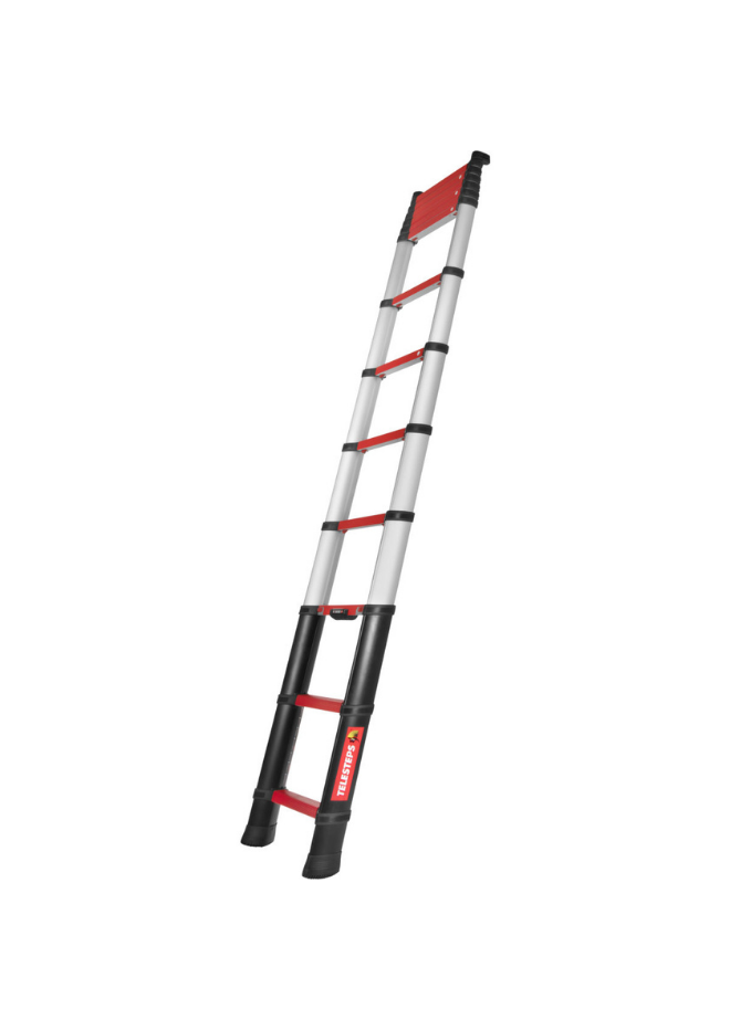 TELESTEPS RESCUE LINE TELESCOPIC LADDER - red - extended