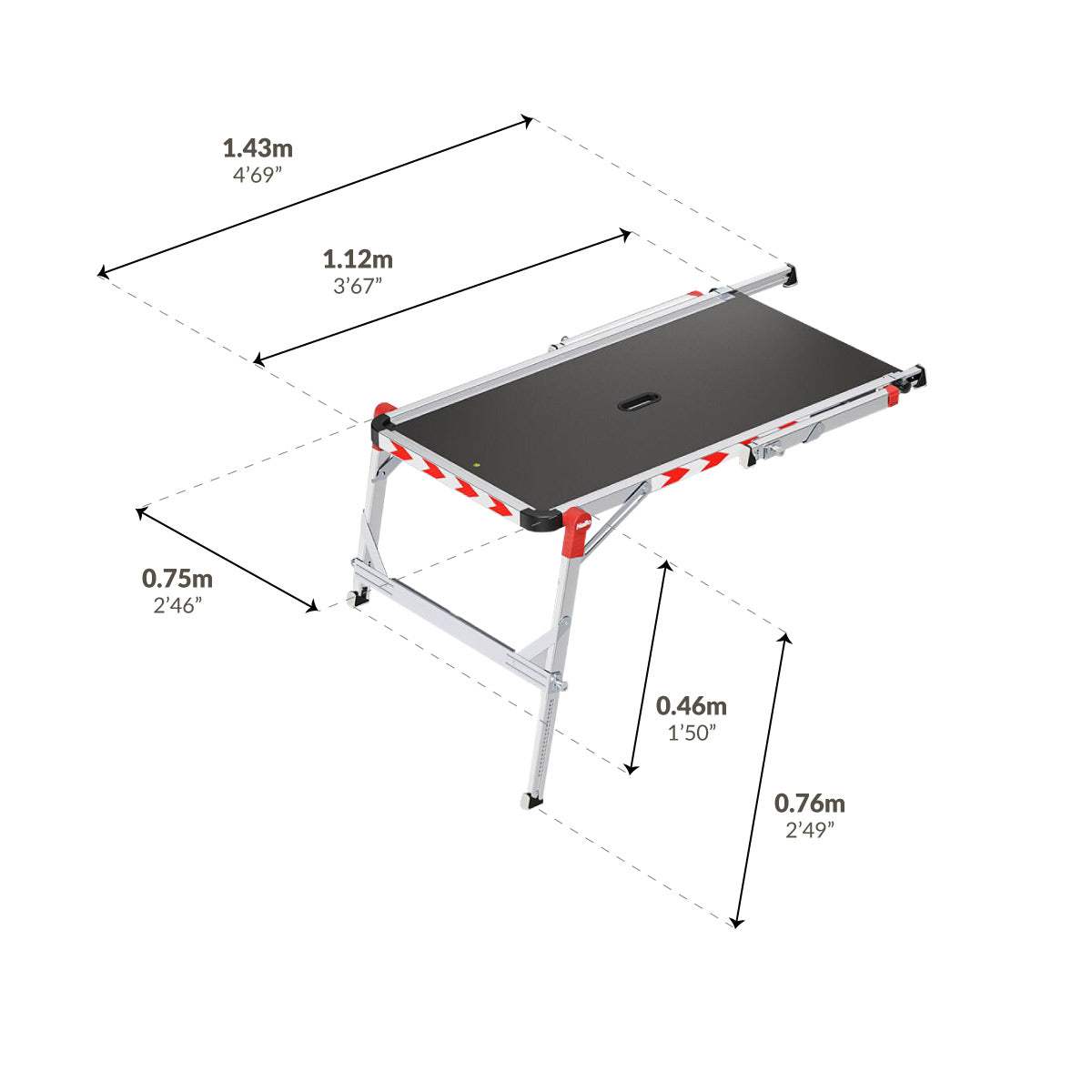 TP Plus - 2 in 1 Work Platform On Stairs When Adjusted