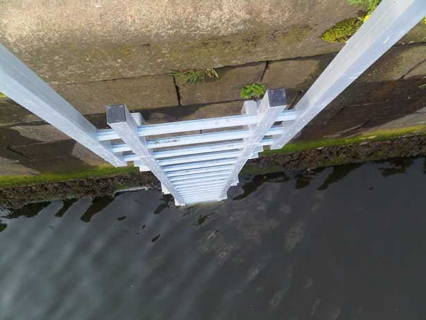 Fibreglass GRP Vertical Access Ladder with Optional Walkthrough - 2 m