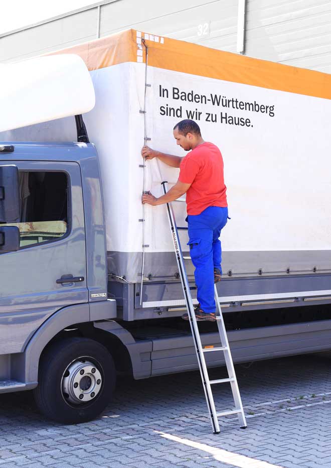 Hymer Aluminium Single Section Leaning Ladder-3.42 m