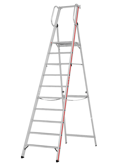 Hymer Wide Platform Step Ladder With Handrails - 10 Tread