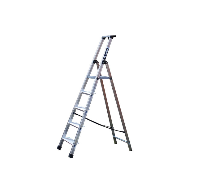 Maxi Platform Step Ladders With Wide Steps - 5 Tread