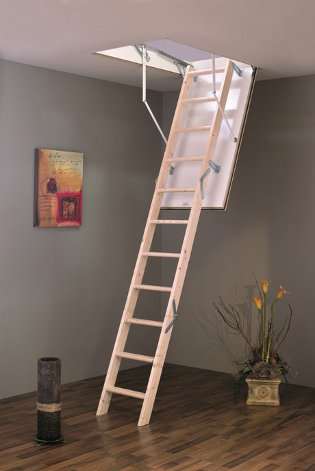 Eurofold 3 Section Wooden Loft Ladder