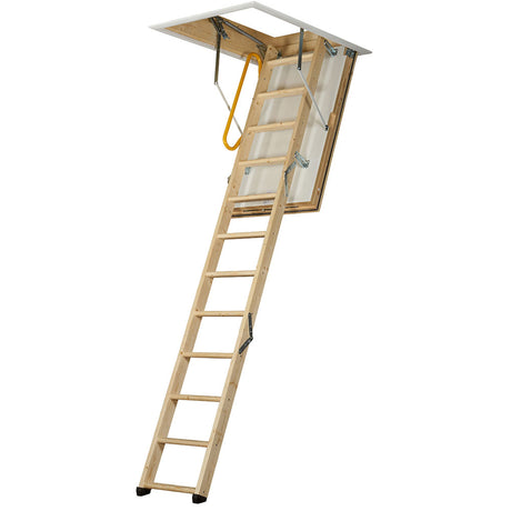 Luxfold 3 Section Wooden Loft Ladder With 87mm Insulated Hatch - Main image