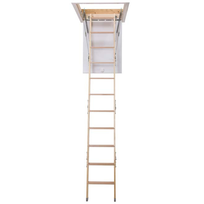 Werner Stowaway Compact 4 Section Timber Loft Ladder Front View