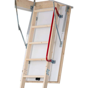 Werner ThermoPlus Energy Efficient Timber Loft Ladder Close Up With Handrail