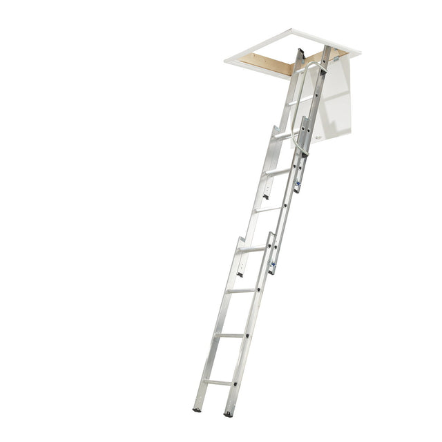 Werner Aluminium 3 Section Loft Ladder with Handrail