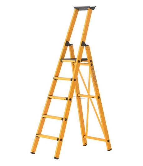 Krause Fibreglass GRP Platform Step Ladder With Tool Tray - 5 Tread