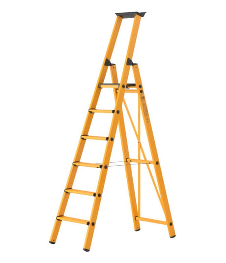 Krause Fibreglass GRP Platform Step Ladder With Tool Tray - 6 Tread