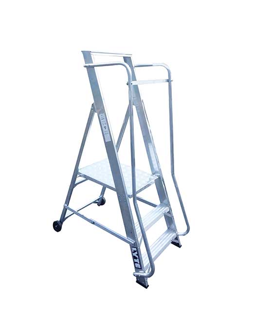 Lyte Wide Platform Step Ladder With Double Handrails - 3 Tread