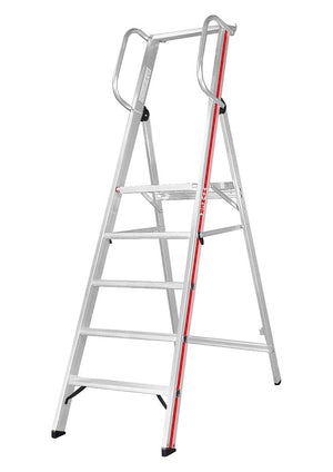 Hymer Wide Platform Step Ladder With Handrails - 5 Tread