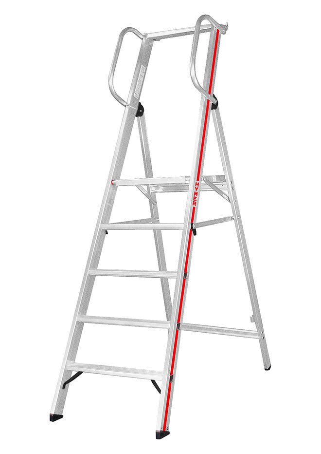 Hymer Wide Platform Step Ladder With Handrails - 5 Tread