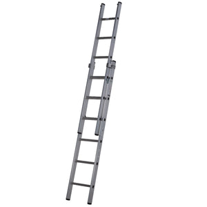 Werner 2 Section Square Rung Aluminium Extension Ladder - 2 x 6 Rung - Extended 