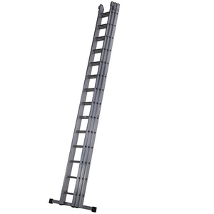 Werner 3 Section Square Rung Aluminium Extension Ladder - 3 x 12 Rung Closed