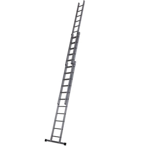 Werner 3 Section Square Rung Aluminium Extension Ladder - 3 x 11 Rung -
