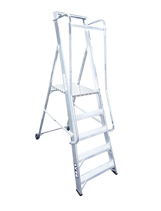 Skip to the beginning of the images gallery Lyte EN131 Professional Wide Platform Stepladders with Handrails - 5 Tread