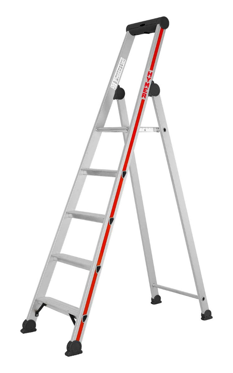 Hymer Anodised Platform Step Ladder With Tool Tray - 5 Tread