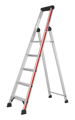 Hymer Anodised Platform Step Ladders With Tool Tray - 5 Tread