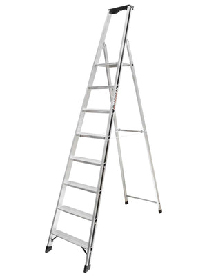 Hymer Aluminium Step Ladder With Tool Tray - 8 Tread