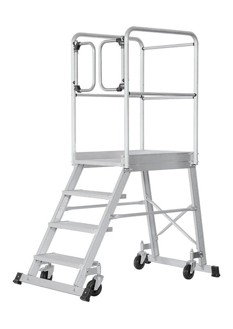 Murdoch Aluminium Mobile Warehouse Safety Step With Self Closing Gates