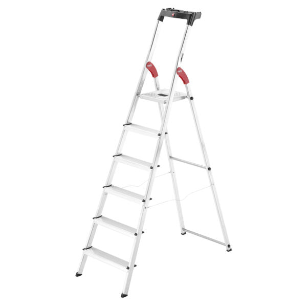 6 Tread Hailo L60 Step Ladder With Tool Tray | 8160-607 – Ladderstore