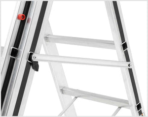 Hymer Aluminium Combination Ladder With Adjustable Stabilisers Stiles
