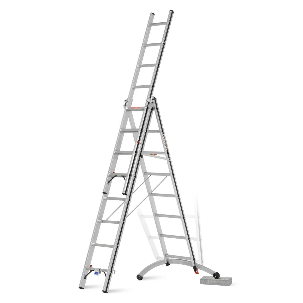 Hymer Aluminium Combination Ladder With Adjustable Stabilisers