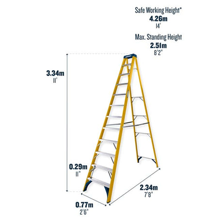 12 Tread Werner 716 Swingback Step Ladder Dimensions