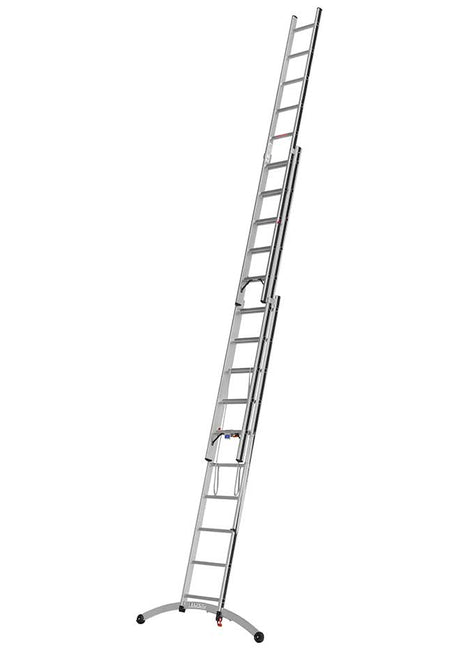 Hymer Aluminium Combination Ladder With Adjustable Stabilisers Extended