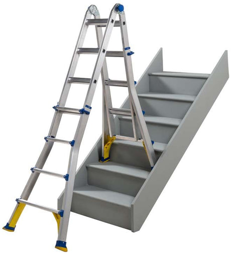 Werner 4 Way Telescopic Combination Ladders On Stairs