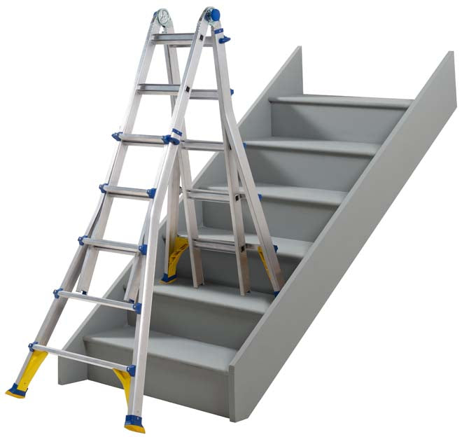 Werner Telescopic Multi-Purpose Combination Ladder - 4 x 5 On Stairs