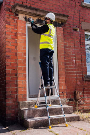 Werner Adjustastep Pro 75076 In Use On Steps