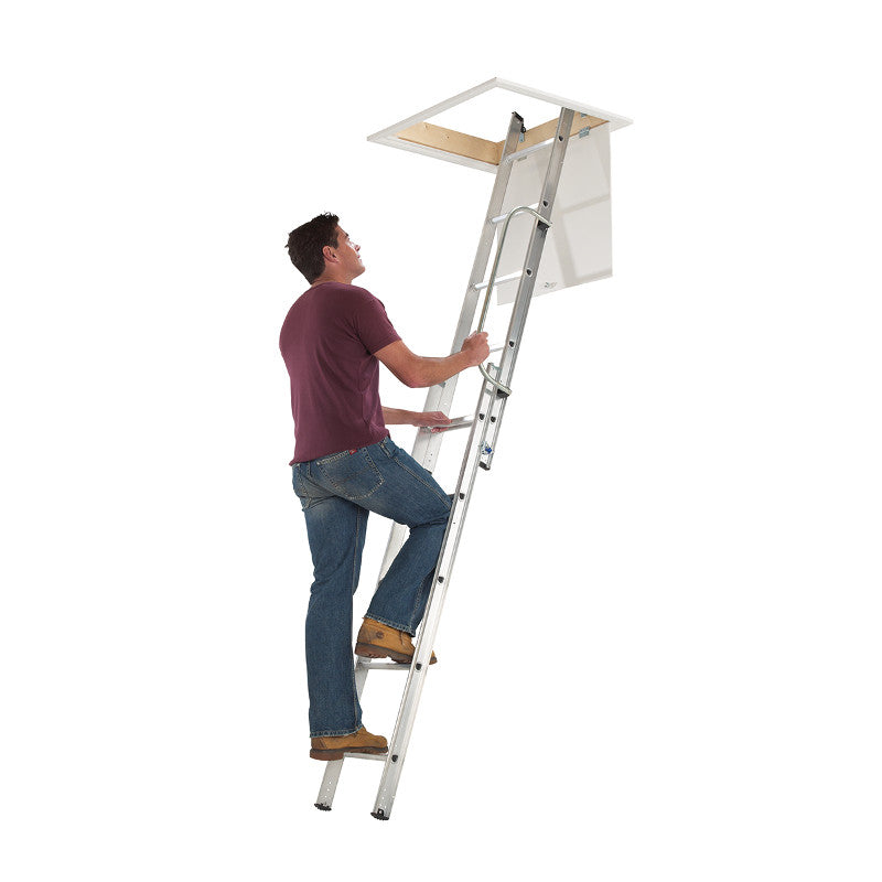 Werner Aluminium 2 Section Loft Ladder With Handrail