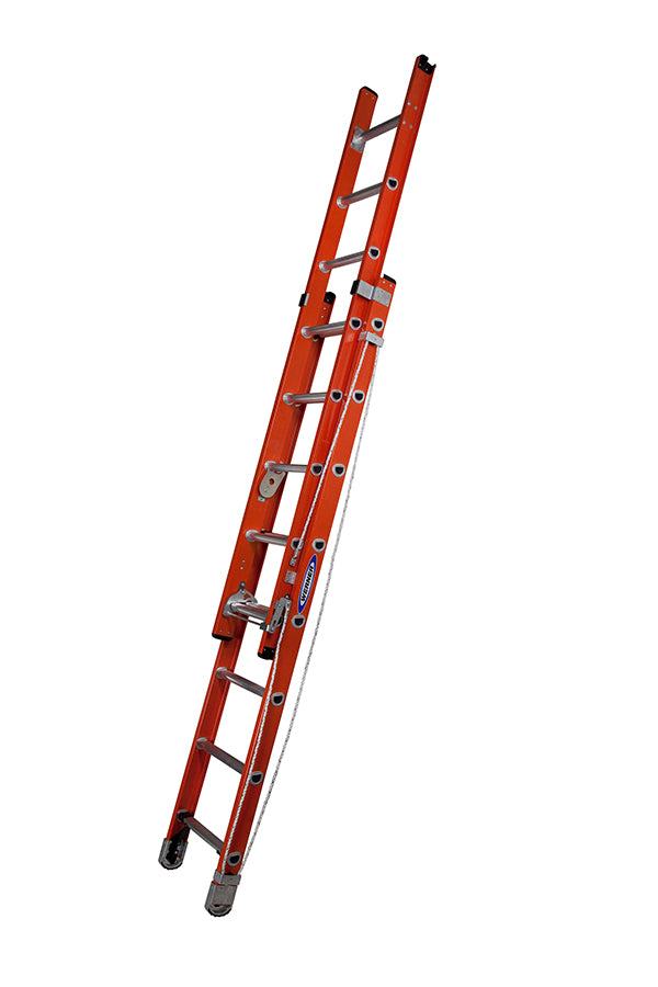 Werner Heavy Duty Fibreglass Extension Ladder with Alflo Rungs - 2 x 8 Rungs