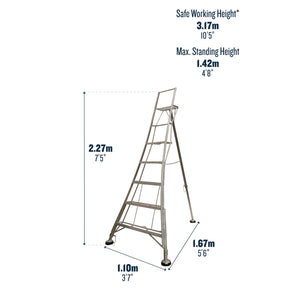 Werner Adjustable Tripod Ladder With Ground Spike - 5 Tread