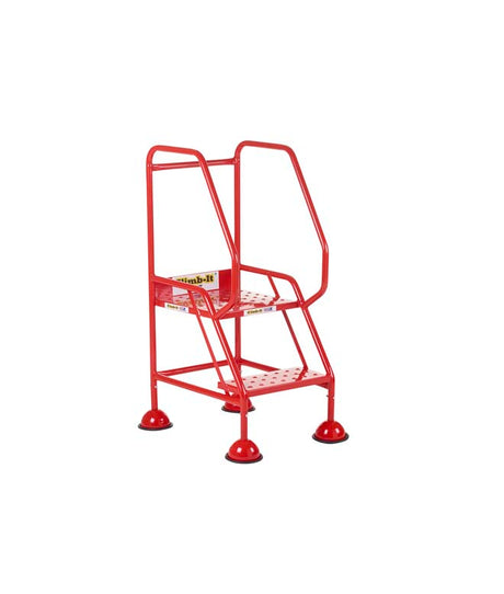 Climb It Mobile Step In Red Punched Tread - 2 Step