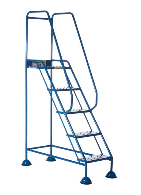 Climb It Mobile Step Blue With Punched Tread - 5 Step