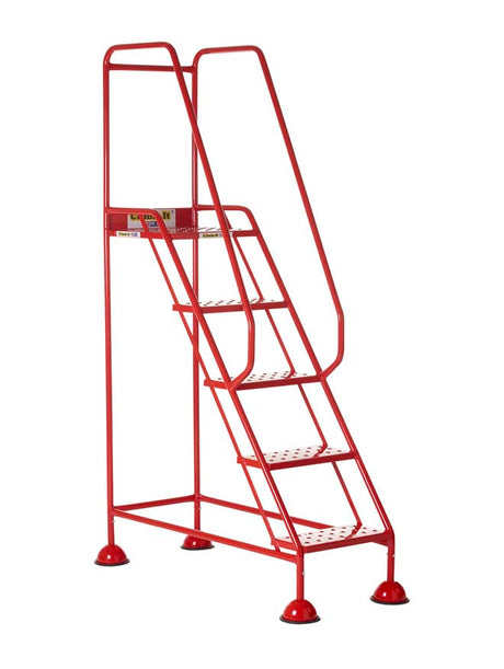 Climb It Mobile Step Red With Punched Tread - 5 Step