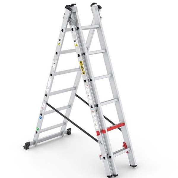 Climb It 3 Way Combination Ladder 3 x 6 Rung Step Ladder
