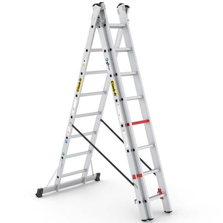 Climb It 3 Way Combination Ladder 3 x 8 Rung Step Ladder