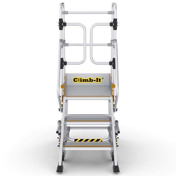 3 Tread Climb It Mobile Safety Step WIth Locking System Front View
